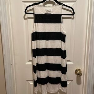 ALC linen striped sleeveless mini dress